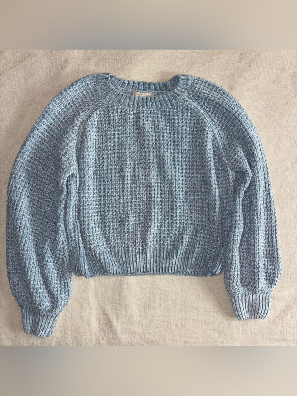 Altar’d State Blue Chenille Balloon Sleeve Sweater S